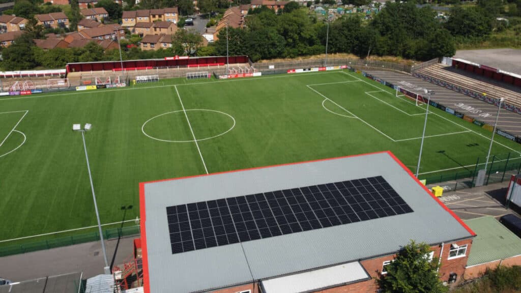 Solar panels at The Valley Stadium